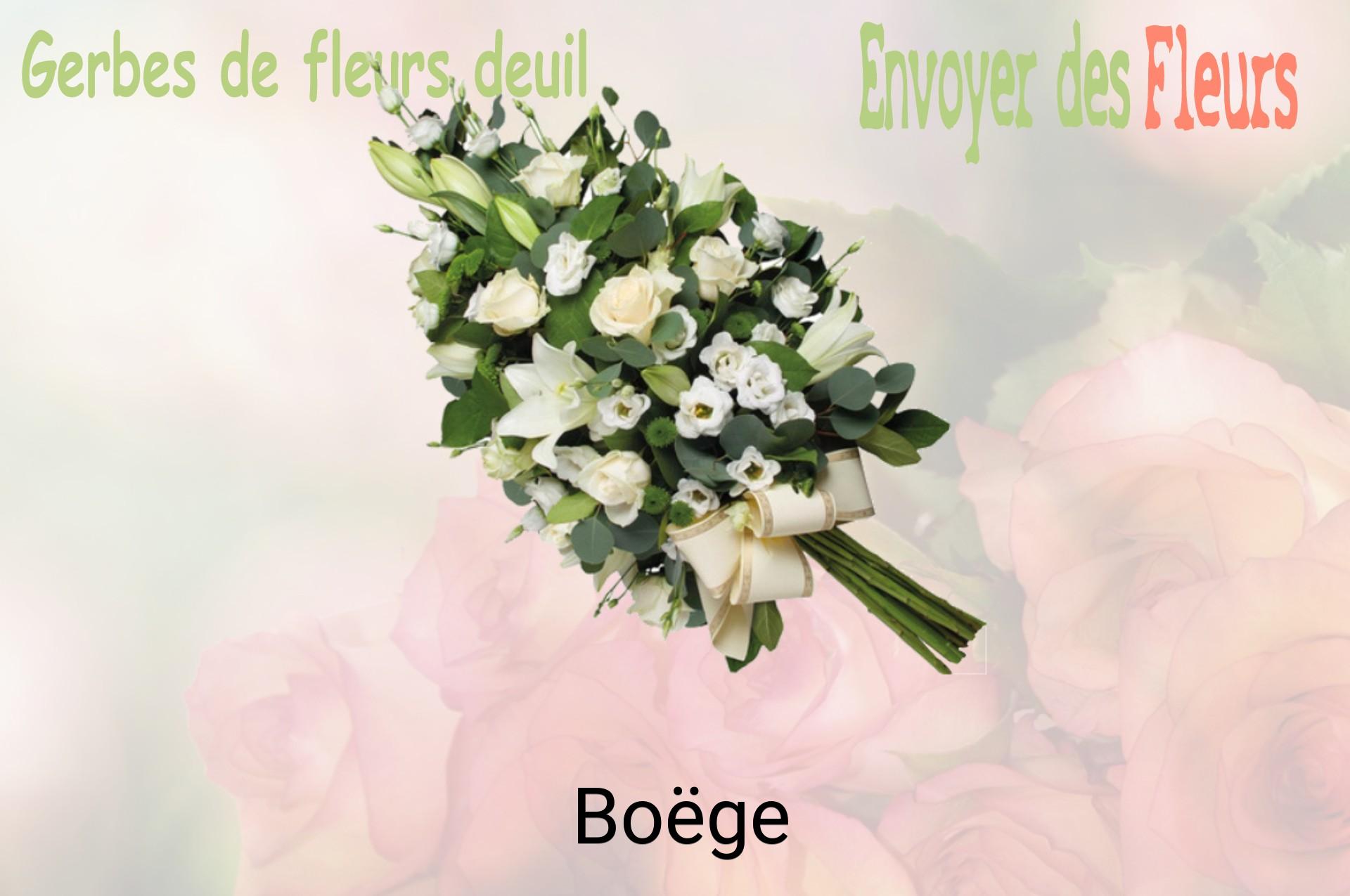 Gerbe de fleurs de deuil livrée à Boëge